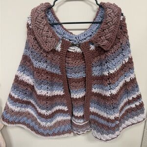 Homemade Mauve Periwinkle crochet shawl